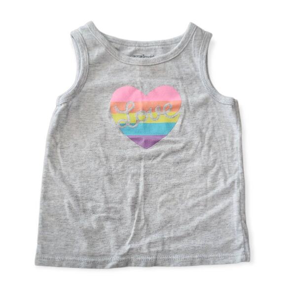 Garanimals Gray Love Rainbow Short Sleeved Tank Top - Size 3T - Picture 1 of 5